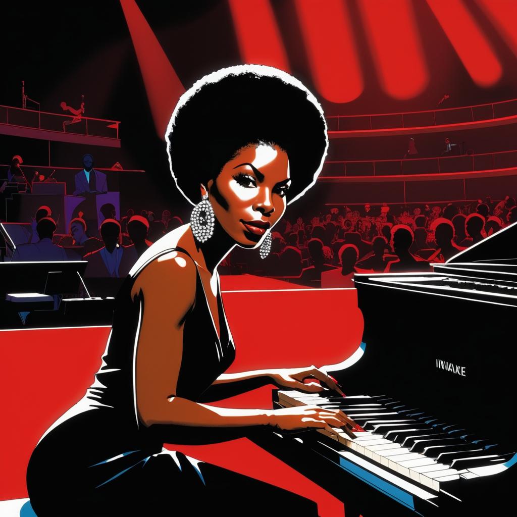 Nina Simone in Comic Style by Frank Miller