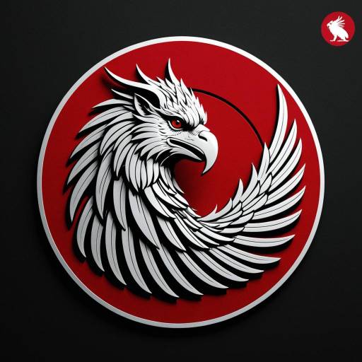 Elegant Gryphon Logo with Crimson Circle