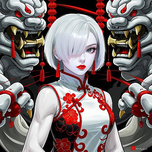 Illustration of A.k.i. (street fighter), street fighter in the style of Nishikujic