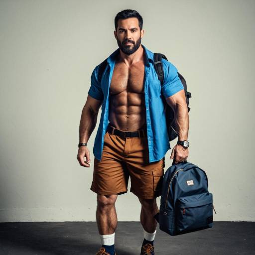 Muscular Man in Casual Costume Portrait