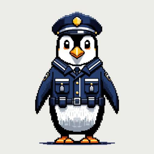 Pixel Art Penguin Police Officer