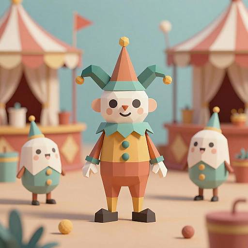 Low-Poly Carnival of Trickster Spirits
