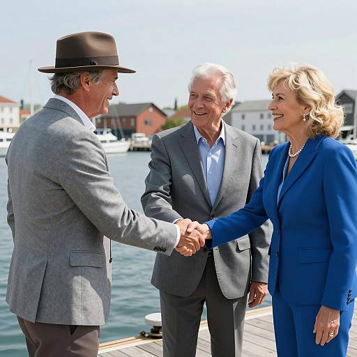 Business Meeting on a Scenic Dock