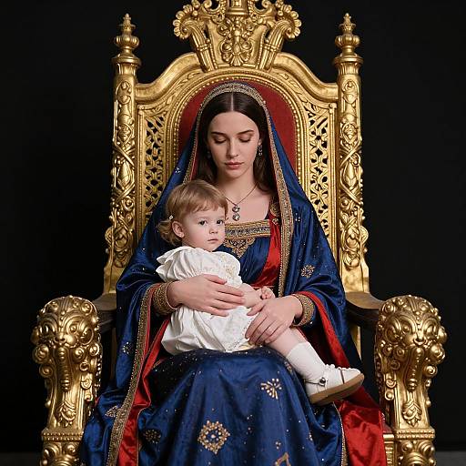 Regal Woman on Golden Throne