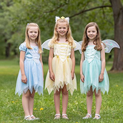 Three Girls in Fairy Costumes