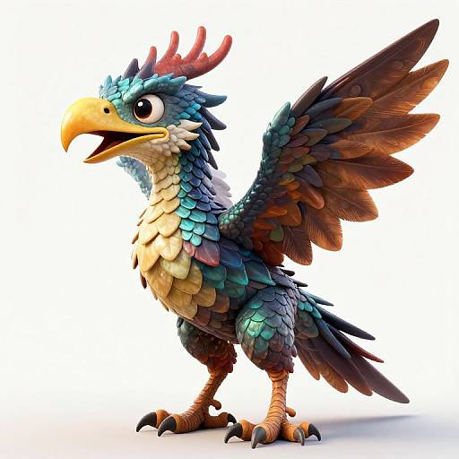 Dragon-Scaled Raptor Bird