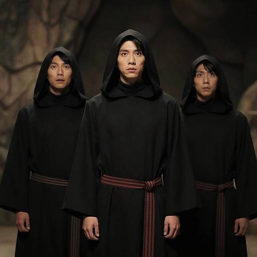 Mysterious Figures in a Dim Cave