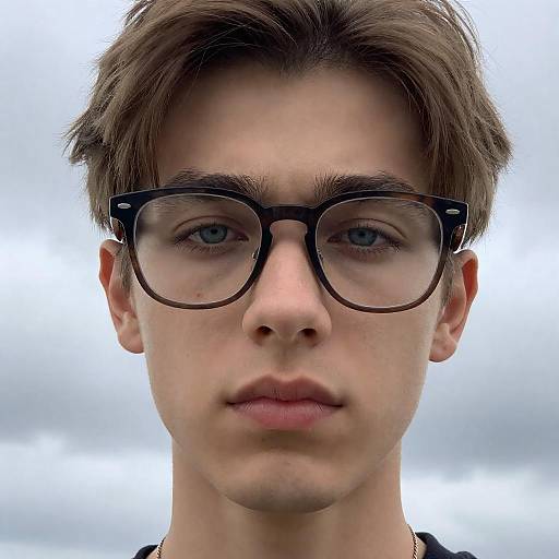 Close-Up Portrait of a Serious Young Man