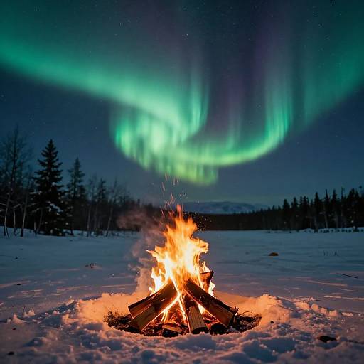 Sentient Campfire Dancing on Snowfield