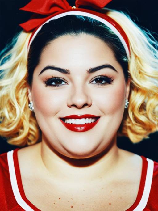 Plus Size Cheerleader Close-Up Portrait