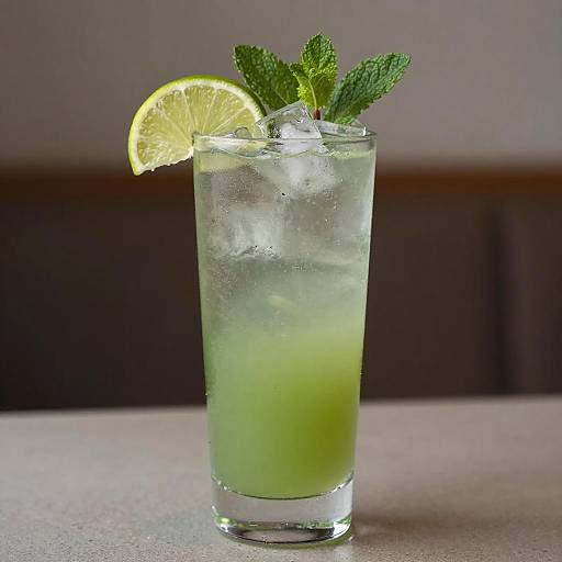 Elegant Green Cocktail in Glass