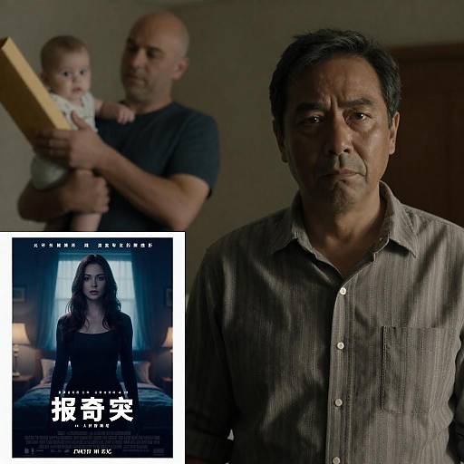 Dim Portrait Collage with Movie Poster