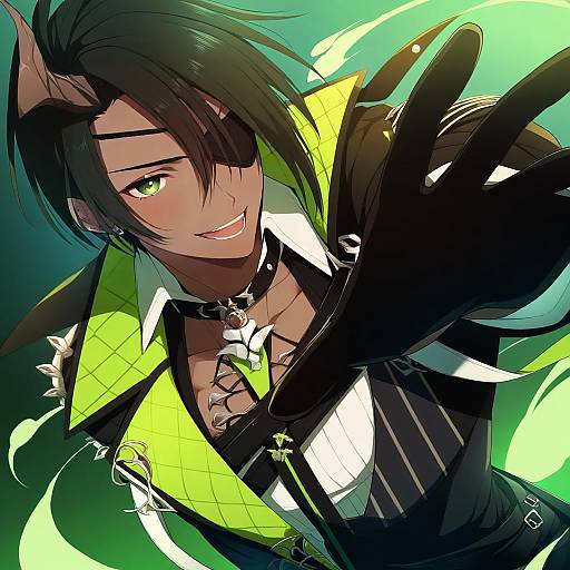 Illustration of Aragami oga, holostars in the style of Kurikara