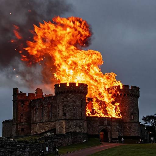 Fiery Sky Over Bamburgh Castle
