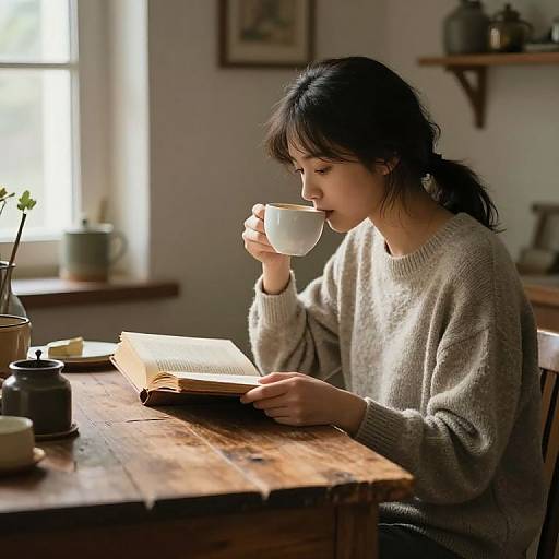 Cozy Vintage Reading Moment