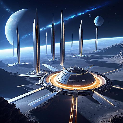Futuristic Renewable Energy Hub in Space Futuristic Renewable Energy Hub in Space