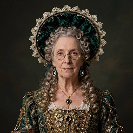 Elderly Woman in Pre-Raphaelite Attire