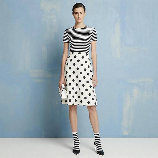 Striped Top with Polka Dot Skirt