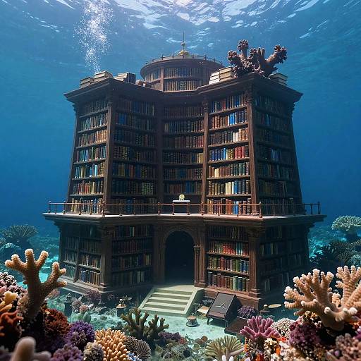 Surreal Underwater Coral Reef Library