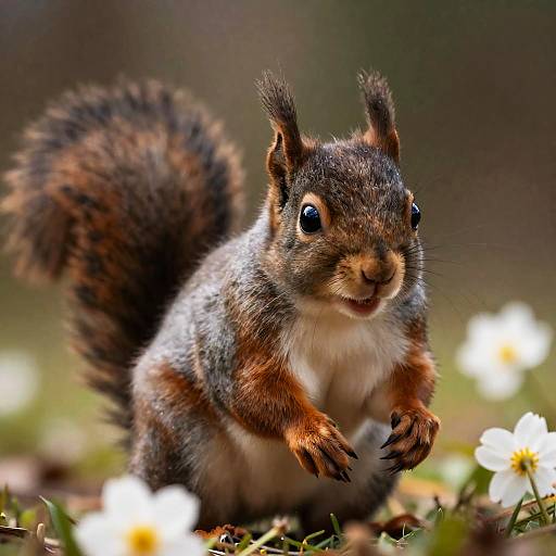 Close-Up of Baby Squirrel in Meadow