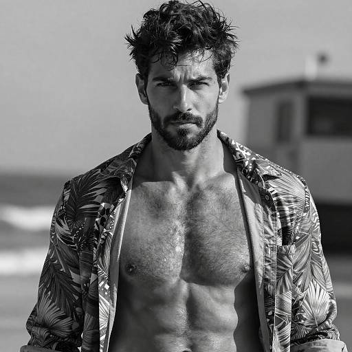 Striking Black-and-White Male Portrait