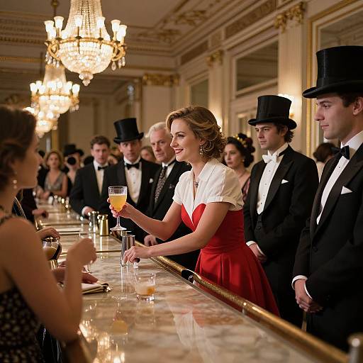 Elegant Gathering in Opulent Bar