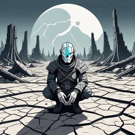 Worried Wojak in Apocalyptic Landscape