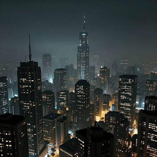Futuristic Cyberpunk Cityscape at Night