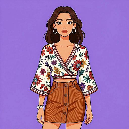 Bohemian Woman in Stylish Outfit