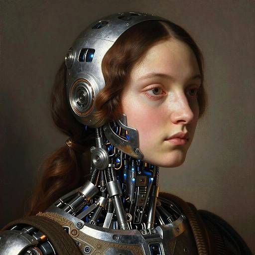 Renaissance Meets Futuristic Robotic Portrait