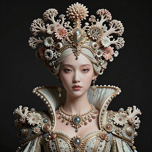 Hyper-Realistic Android Nymph Queen Portrait