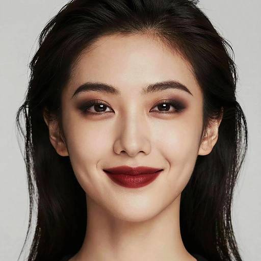 Close-Up Portrait of Woman with Smoky Makeup