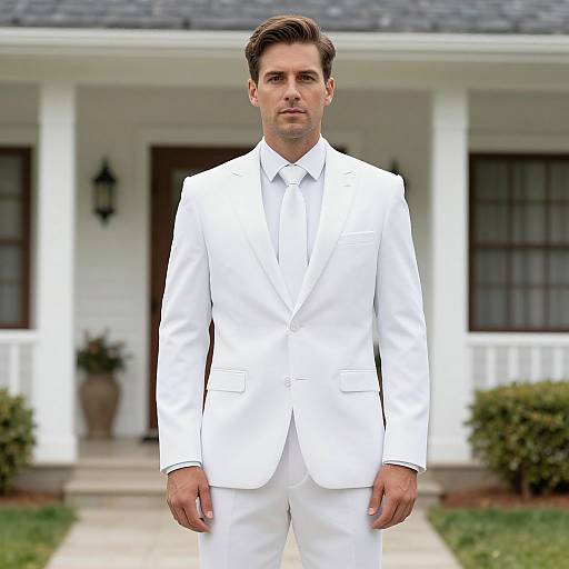 Man in White Wedding Suit