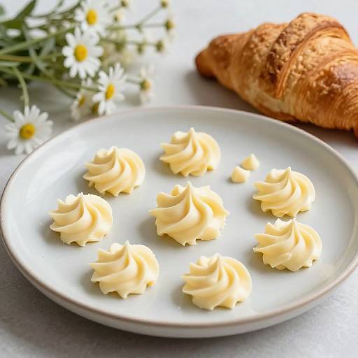 Artistic Margarine Dollops with Croissants