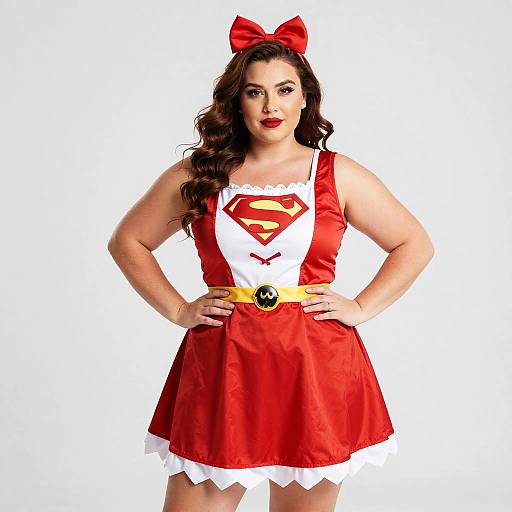 Plus Size Woman in Superhero Halloween Costume
