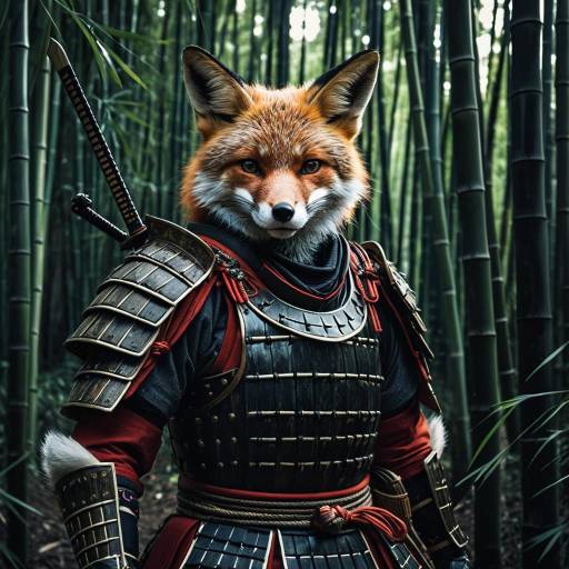 Fox Samurai in Bamboo Forest Fox Samurai in Bamboo Forest