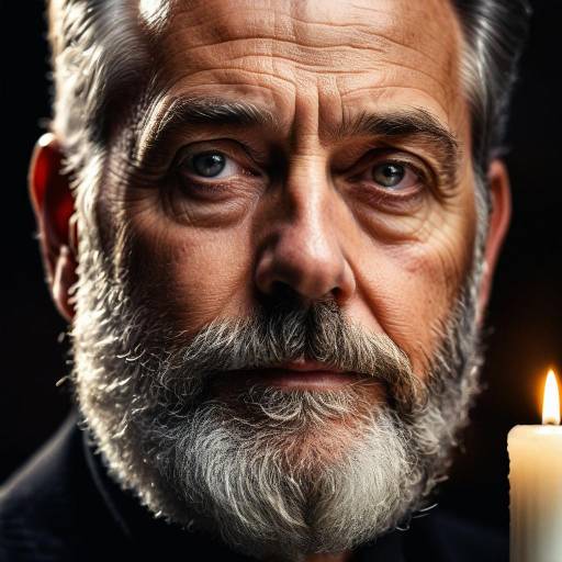 Thoughtful Mature Man in Candlelight