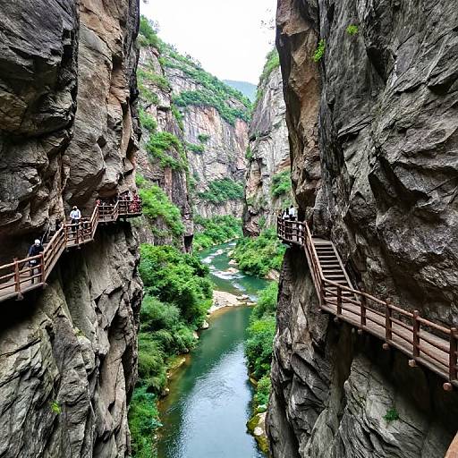 Graceful Wooden Staircases in Canyon