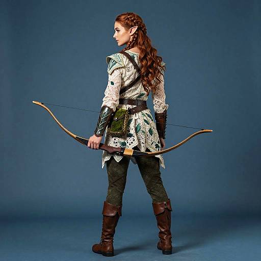 Lithe Elf in Cyanotype Lace Surcoat