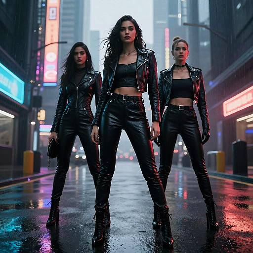 Futuristic Dommy Mommys in Cyberpunk City