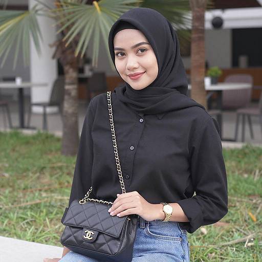 Portrait of Young Woman in Hijab Outdoors