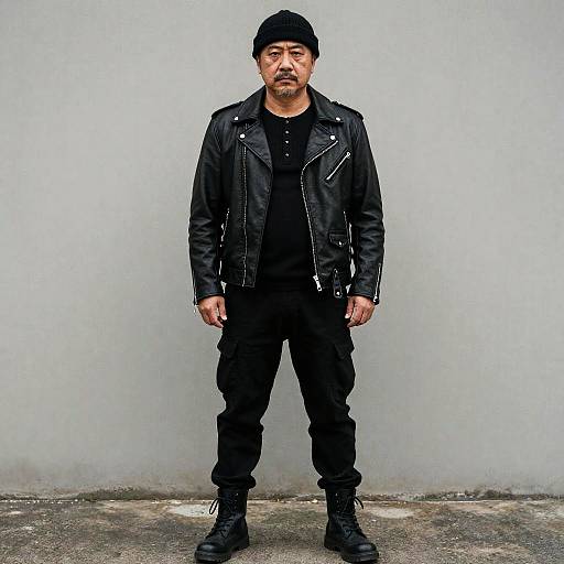 Gritty Urban Middle-Aged Asian Man