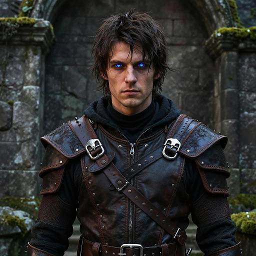 Dark Rogue Portrait with Glowing Eyes