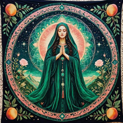 Mystical Oracle Woman in Emerald Green Cloak