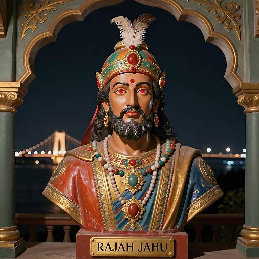 Majestic Rajah Jahu Bust with Illuminated Background
