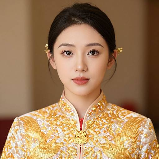 Asian Woman in Traditional Chinese Dress