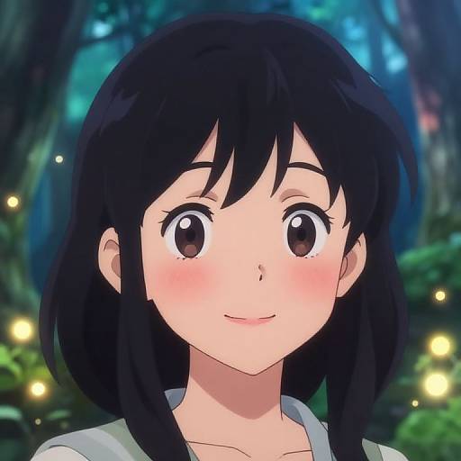 Anime Character in Magical Forest