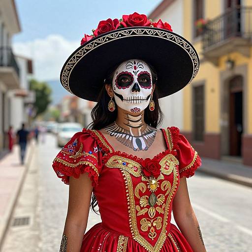 Vibrant Mexican Catrina in Medellín