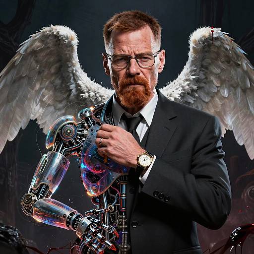 Futuristic Gothic Walter White in Anime Style