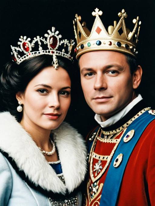 Royal Couple in King and Queen Costumes
